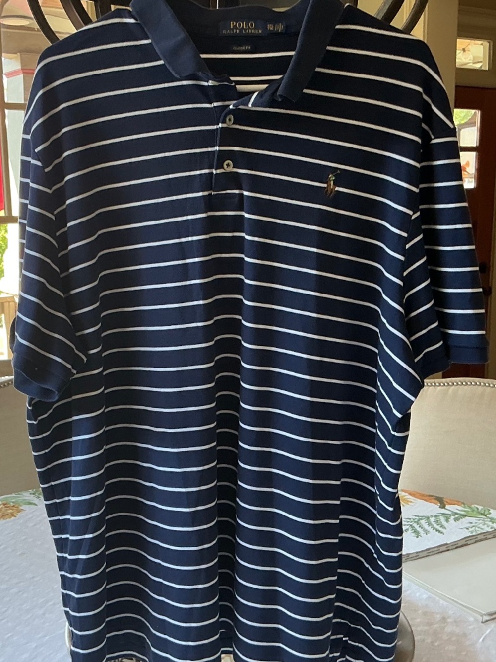 Ralph Lauren Blue Striped Polo Shirt XXL